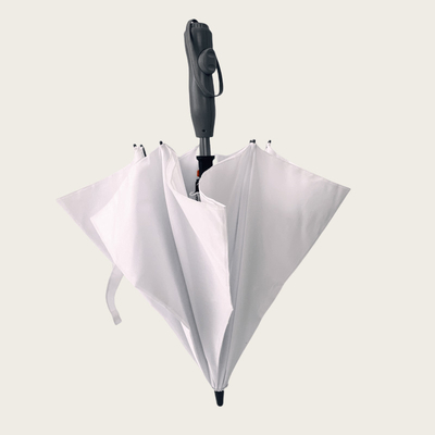 Logotipo de cor personalizado Pongee Ventilador externo guarda-chuva Estrutura de fibra de vidro de aço