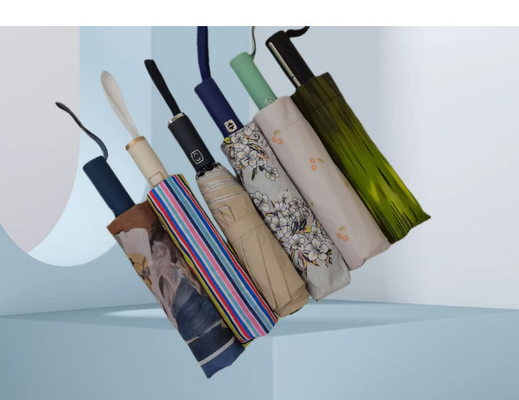 UPF 50 Auto Abrir / Fechar Pongee UV guarda-chuva de praia 23 polegadas 12 costelas resistente ao vento