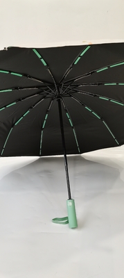 UPF 50 Auto Abrir / Fechar Pongee UV guarda-chuva de praia 23 polegadas 12 costelas resistente ao vento