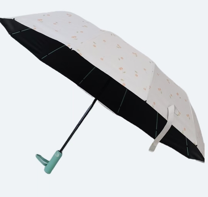 UPF 50 Auto Abrir / Fechar Pongee UV guarda-chuva de praia 23 polegadas 12 costelas resistente ao vento