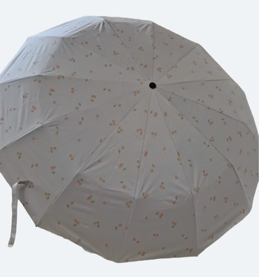 UPF 50 Auto Abrir / Fechar Pongee UV guarda-chuva de praia 23 polegadas 12 costelas resistente ao vento