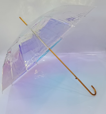 Automático Aberto Um guarda-chuva limpo sonho romântico bela cor aurora guarda-chuva transparente