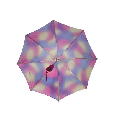 19 polegadas de aço fibra de vidro resistente ao vento Pongee colorido LED lanterna de segurança guarda-chuva
