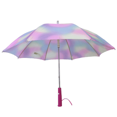 19 polegadas de aço fibra de vidro resistente ao vento Pongee colorido LED lanterna de segurança guarda-chuva