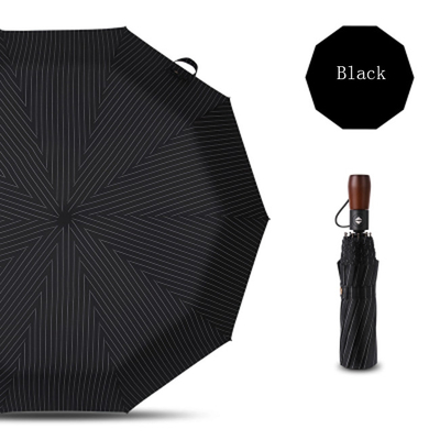 Prático guarda-chuva automático de três dobras para proteção de chuva confiável