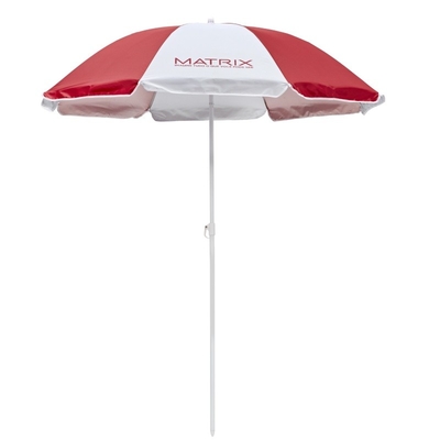 Fade Proof UPF 50+ resistente ao vento guarda-chuva manual de praia aberta com estrutura de eixo de metal