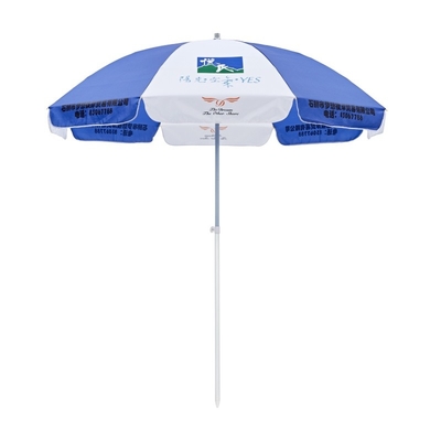 Fade Proof UPF 50+ resistente ao vento guarda-chuva manual de praia aberta com estrutura de eixo de metal