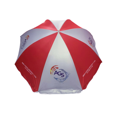 Fade Proof UPF 50+ resistente ao vento guarda-chuva manual de praia aberta com estrutura de eixo de metal
