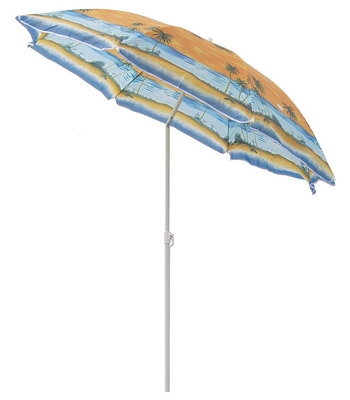 Um guarda-chuva de praia de 42 polegadas com UPF 50 Proteção com tecido de oxford 210T