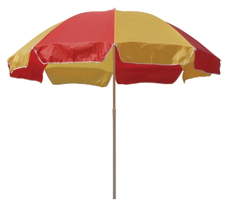 Um guarda-chuva de praia de bloqueio de UV 42 com abertura / fechamento automático UPF 50+