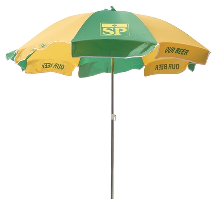 Um guarda-chuva de praia de bloqueio de UV 42 com abertura / fechamento automático UPF 50+