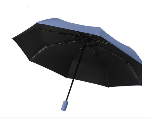 Auto-abre e fecha totalmente Compacto Portátil 3 Folding Fibra de Vidro por 8 costelas guarda-chuva de viagem