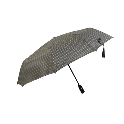 Um guarda-chuva de viagem automaticamente dobrável com durabilidade aumentada de eixo de metal e quadro de fibra de vidro