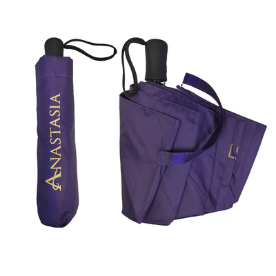 Um guarda-chuva automático à prova de vento com logotipo personalizado Impressão digital brilhante personalizada