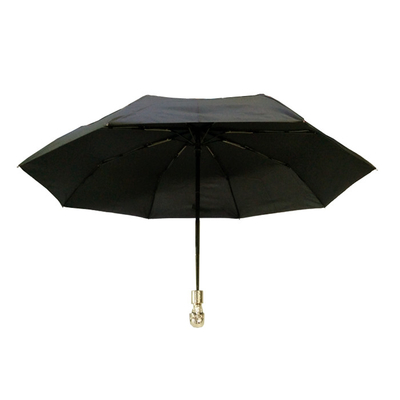 Um guarda-chuva com alça esqueleto com design personalizado