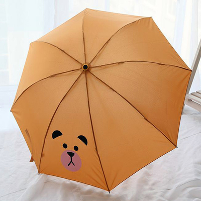 Crianças adoráveis Plexando guarda-chuva com alça de borracha de desenho animado