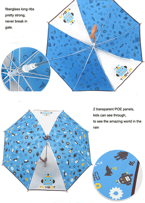 Um guarda-chuva de 18 polegadas com pacote personalizado