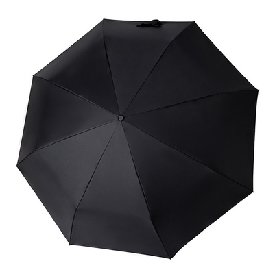 8 costelas Fibra de vidro automática 3 dobras guarda-chuva com alça de madeira