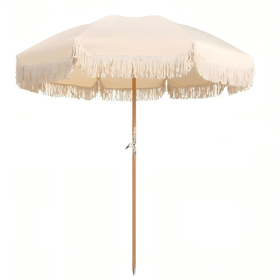 Tecido UV Guarda-chuva de praia abrigo solar 210T Tecido Oxford com revestimento de prata Logo aceitável