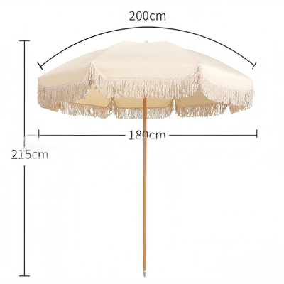 Tecido UV Guarda-chuva de praia abrigo solar 210T Tecido Oxford com revestimento de prata Logo aceitável