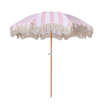 Tecido UV Guarda-chuva de praia abrigo solar 210T Tecido Oxford com revestimento de prata Logo aceitável
