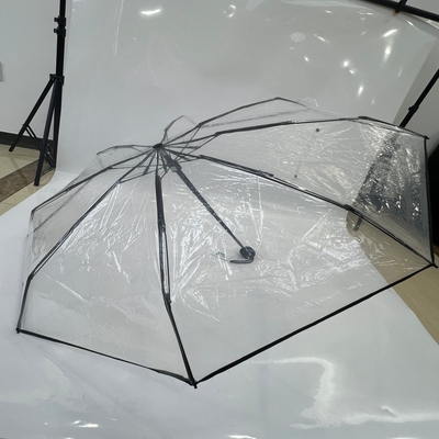 21 polegadas 5 cobertura dobrável guarda-chuva transparente para chuva função manual aberta