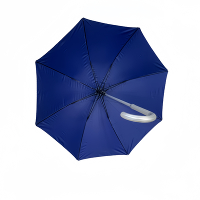 Um guarda-chuva de alumínio super resistente ao vento e leve de 23 polegadas com tecido Pongee de 210 toneladas, 8 costelas e 104 cm de diâmetro aberto.