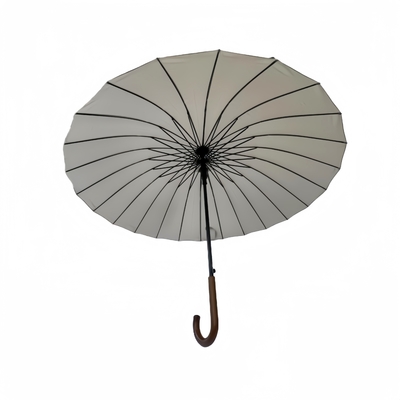 Um guarda-chuva de madeira com 190 toneladas de tecido Ponge 24 costelas e 104 cm de diâmetro aberto