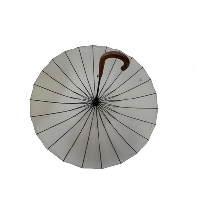 Um guarda-chuva de madeira com 190 toneladas de tecido Ponge 24 costelas e 104 cm de diâmetro aberto