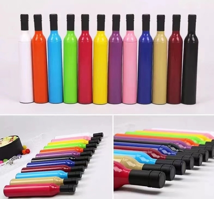 105cm Manual Aberto Bottle Custom Umbrelha de Vinho Com Revestimento de Prata