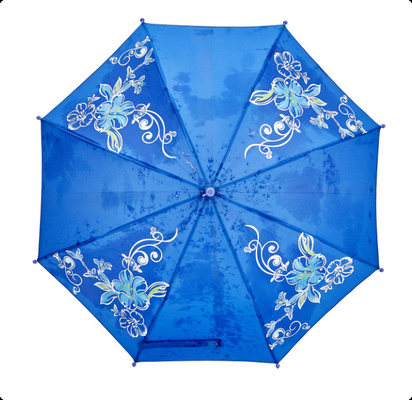 Tecido de guarda-chuva mágico que muda de cor quando exposto à água