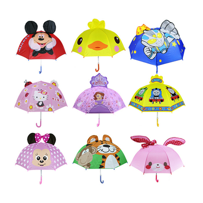 Guarda-chuva infantil, campo de visão transparente, forma de desenho animado pode ser personalizada