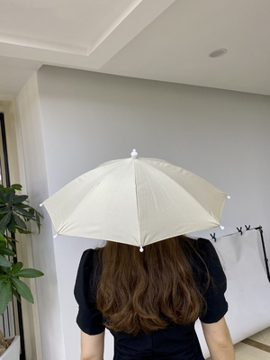 Um guarda-chuva para a cabeça de 14 polegadas de tecido impermeável Pongee