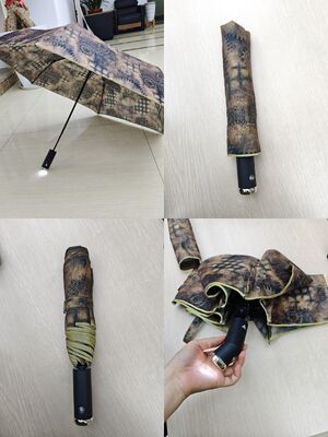 LED iluminado Automaticamente abrir/fechar guarda-chuva de segurança com faixa refletora para visibilidade noturna