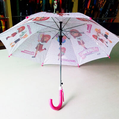 Guarda-chuva para crianças com alça de plástico e diâmetro aberto inferior a 90 cm com impressão personalizável para crianças