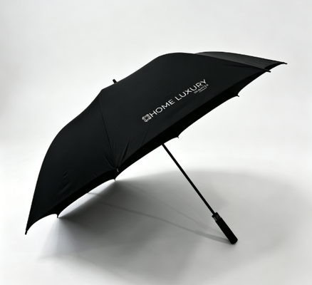 Impressão personalizada de todas as fibras de vidro guarda-chuva de golfe à prova de vento com design de dossel duplo