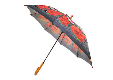 O preto aberto personalizado DIY do guarda-chuva da vara do automóvel com vermelho projeta