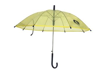 Punho plástico claro do gancho do ponto de entrada Materails do amarelo do guarda-chuva das crianças compactas