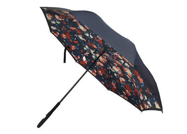 Manual reverso Windproof invertido novo aberto, 0.45g peso do projeto da flor do guarda-chuva, punho de C
