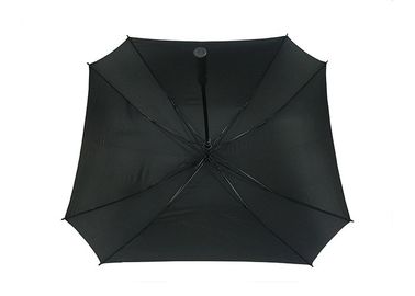 Guarda-chuvas relativos à promoção do golfe do preto quadrado da forma com logotipo da tela de seda do Pongee