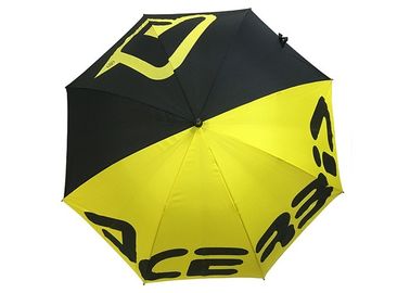 Dos guarda-chuvas relativos à promoção amarelos pretos do golfe do Pongee anti comprimento total UV 101cm
