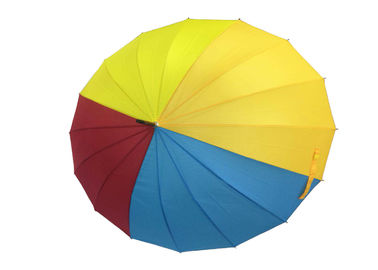 Do fim aberto de madeira do manual do automóvel do guarda-chuva do punho dos reforços de 26 polegadas 16 cores sortidos