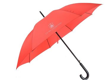 Logotipo relativo à promoção dos guarda-chuvas do golfe dos materiais brancos do Pongee que imprime o punho de madeira de J