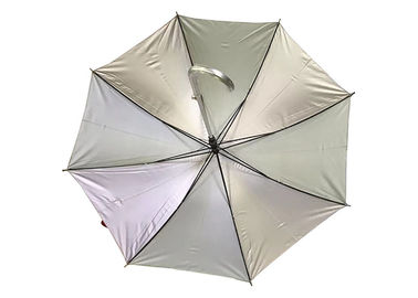 Punho aberto de revestimento da forma do automóvel J da colagem de alumínio reta colorida da prata do guarda-chuva