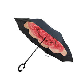 Reverso de cabeça para baixo o guarda-chuva invertido de dobramento para o reverso do carro segura livre