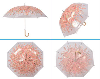 Punho colorido do gancho do guarda-chuva da chuva plástico transparente compacto exterior