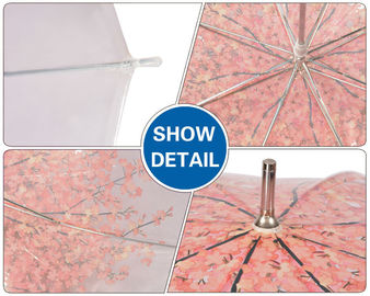 Punho colorido do gancho do guarda-chuva da chuva plástico transparente compacto exterior