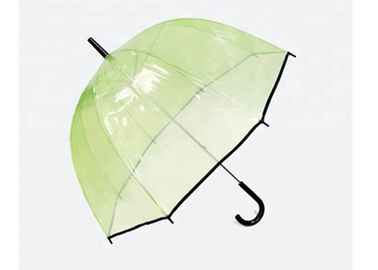 Guarda-chuva dado forma do espaço livre do ponto de entrada abóbada verde, guarda-chuva compacto da bolha com guarnição preta