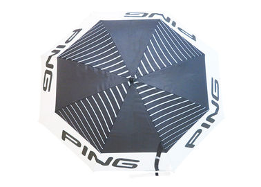 Dos guarda-chuvas Windproof brancos pretos do golfe dos homens quadro de pouco peso da fibra de vidro