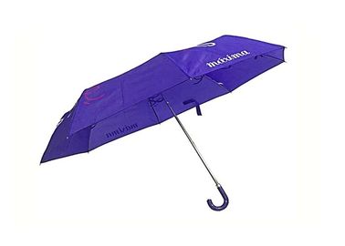 O guarda-chuva impermeável da dobra do manual 3, dobra acima o punho do plutônio J do Pongee do guarda-chuva